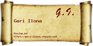 Geri Ilona névjegykártya